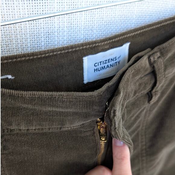 CoH Citizens Of Humanity Marcelle Easy Cargo Green Cord Pants, Size 31 - Picture 3 of 9